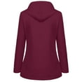 thumbnail image 5 of ZACPNCV Women's Winter Casual Jackets Long Sleeve Solid Rain Jacket Outdoor Jackets Hooded Raincoat Windproof Tops Burgundy, 5 of 5