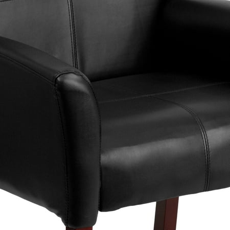 Flash Furniture - Taylor  Contemporary Leather/Faux Leather Side Chair - Upholstered - Black