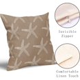 thumbnail image 3 of Tan Brown Starfish Pillow Covers 16X16 Inch Coastal Beach Nautical Couch Pillow Cases Summer Ocean Cotton Linen Throw Pillows Set of 2 Home Decor for Living Room Bedroom Cushion Outdoor, 3 of 6