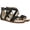Black, variant on LifeStride Womens Riley Woven Metallic Flat Sandals