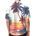 thumbnail image 6 of Domuza Men's Hawaiian Tropical Shirt Short Sleeve Stylish Casual Button T Shirt Summer Loose Fit Lightweight Tees Pink 4XL, 6 of 7