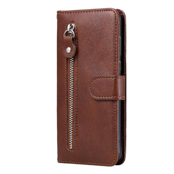 Estuche de Cuero PU con Cierre para iPhone 13 PRO MAX , Funda Protectora con Billetera y Correa