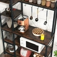 thumbnail image 4 of 5-Tier Bakers Rack,Utility Storage Shelf with Storage Hutch for Kitchen, Microwave Oven Stand Brown, 4 of 5