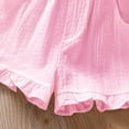 thumbnail image 4 of Gytharion Toddler Girls Elastic Waist Shorts Solid Casual Athletic Shorts Ruffle Hem Cute Summer Shorts 1-11 Years, 4 of 5