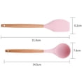 thumbnail image 2 of Utensilios de cocina del silicón de la cocina, sistema del utensilio de cocina de 2 piezas, utensilios de cocina de madera fáciles de limpiar, 2 of 5