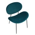 thumbnail image 3 of Modern Dining Kitchen Fabric Cushion Seat with Curved Back, Mid Century Living Room Side Chairs Vanity Chair with Metal Legs, Grass Green, 3 of 8