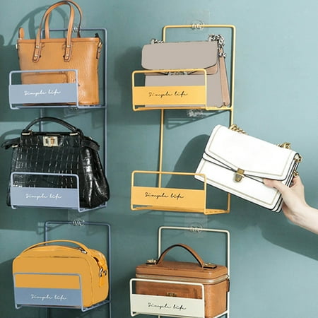 

Leaveforme Double-Layer Wall Door Mount Hanging Household Closet Bag Storage Rack Bracket