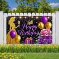 thumbnail image 4 of Glamorous Gold Glitter Woman Silhouette Happy Birthday Banner Party Decoration Background Backdrop for Birthday Party Celebrations Photography Props and Festive Decorations, 4 of 7