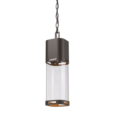 14W 1 Led Outdoor Chain Mount Lantern in Transitional Style 5 inches Wide By 18.25 inches High-Deep Bronze Finish Bailey Street Home 372-Bel-2334206