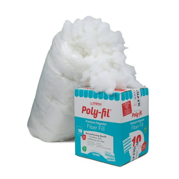 Fairfield The Original Poly-Fil, Premium Polyester Fiber Fill, Soft Pillow Filler, Stuffing for Stuffed Animals, Toys, Cloud Decorations, and More, Machine-Washable, 10-pound Box