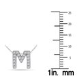 thumbnail image 2 of SZUL Women's 1/6 Carat TW M Initial Diamond Pendant in 10K White Gold (J-K-L Color, I2-I3 Clarity), 2 of 3
