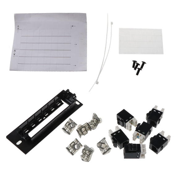 ZUARFY 6 Port CAT6 Patch Panel FTP LAN RJ45 Network Cable Adapter Keystone Jack