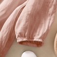thumbnail image 3 of IMENGL Long Sleeve Shirts for Women Soft Cotton Linen Button Short Summer Loose Neck Embroidered Blouse T-Shirt Casual Women's Basic Tee Long Sleeve Tops,Pink, 3 of 7