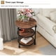 thumbnail image 5 of 3-Tier Redondo End Mesa Living Sala Accent Mesa con Estante de Almacenamiento Metálico y Industrial Madera cm de Profundidadesign Ideal as Cabecera Mesa o Night Soporte para Pequeño cm de..., 5 of 7