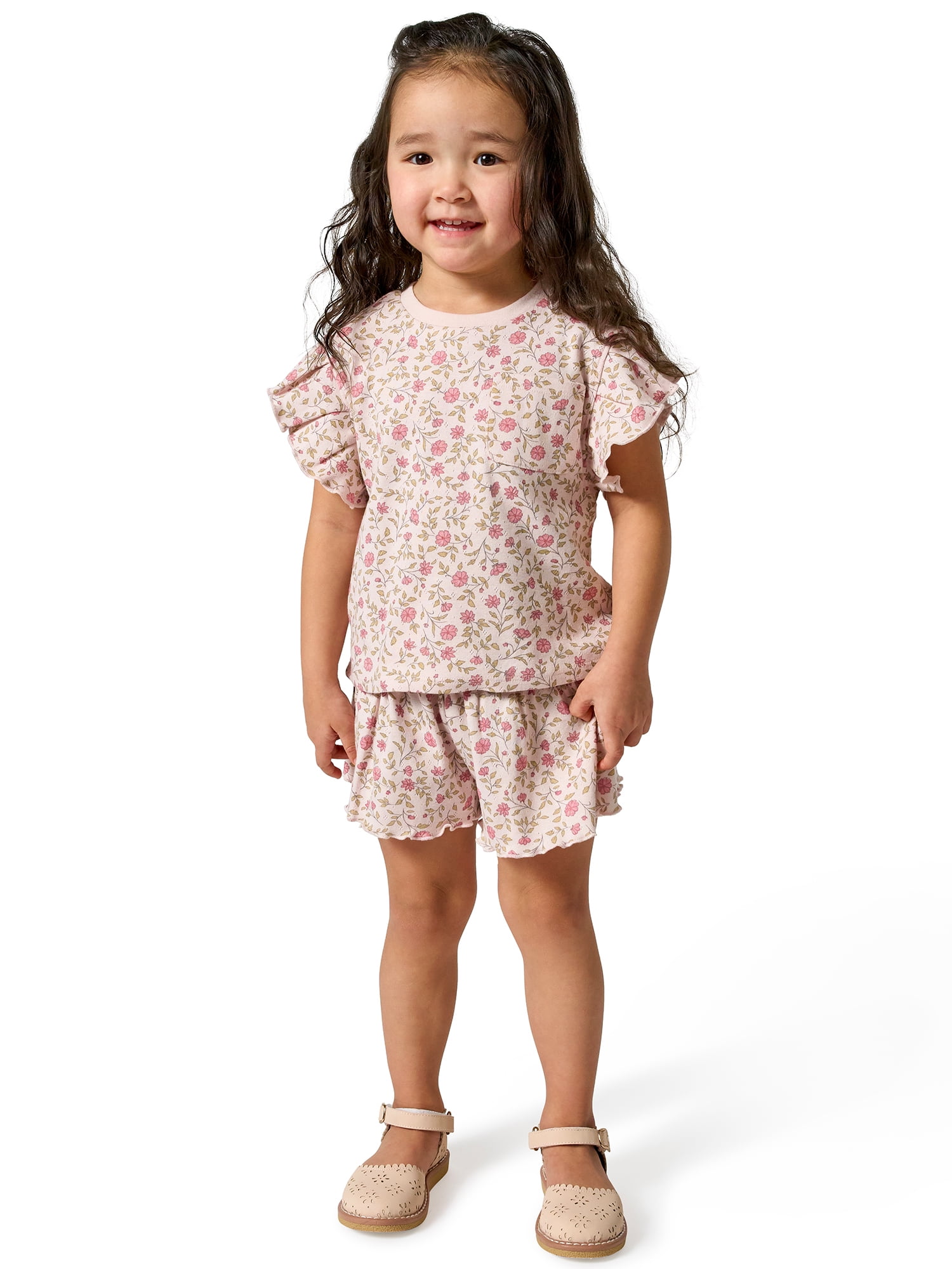 Modern Moments by Gerber Toddler Girl Organic Loose Ruffled Skirted Short, Sizes 12 Months - 5T