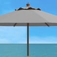 thumbnail image 5 of SAFAVIEH Cannes 11' Wooden Pulley Market Umbrella, Grey, 5 of 6