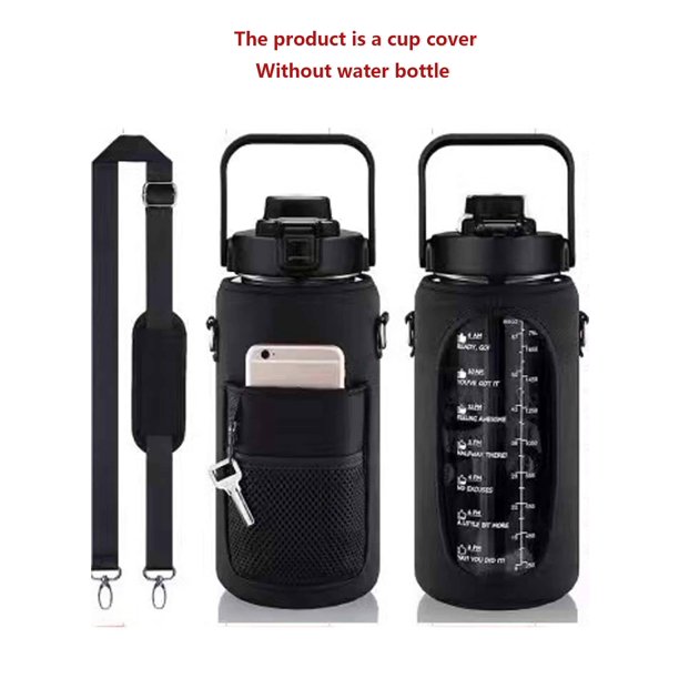 1pc Hq Sbr Diving Material 2l Outdoor Sports Water Bottle Cover, Anti-slip Cup Sleeve And Adjustable Shoulder Strap Bottle Bag