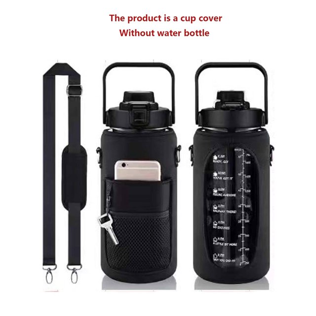 1pc Hq Sbr Diving Material 2l Outdoor Sports Water Bottle Cover, Anti-slip Cup Sleeve And Adjustable Shoulder Strap Bottle Bag