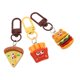 thumbnail image 3 of Juego de 3 llaveros de comida rápida para niños, con forma de hamburguesa, pizza y papas fritas, accesorios geniales para llaveros, colgante de comida de imitación para recuerdos de fiestas, 3 of 7