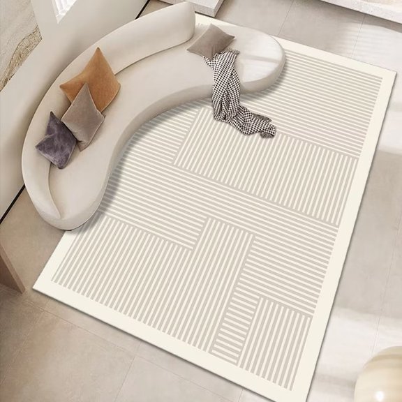 Cream Style Carpet Modern Large Carpets for Living Room Simple Bedroom ration Floor Mat Non Slip Sof