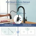 thumbnail image 6 of TVOFEK Kitchen Faucet with Pull Down Sprayer, Black Stainless Steel Kitchen Water Faucet with Deck Plate for 1 or 3 Hole, Single Handle Classic Faucets for RV Laundry Bar Camper, 6 of 14