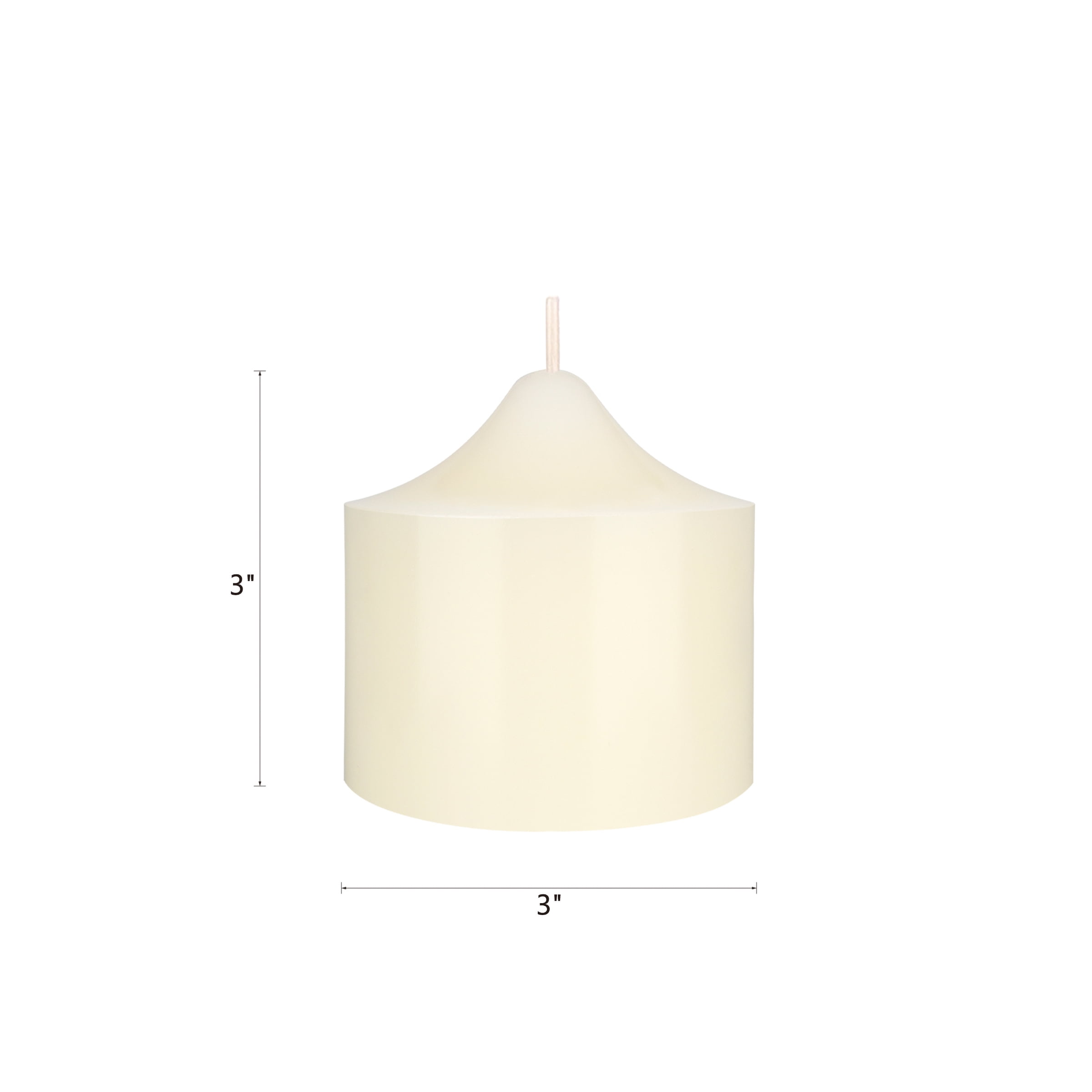 Mega Candles 6 pcs Unscented Ivory Dome Top Round Pillar Candle, Hand Poured Premium Wax Candles 3 Inch x 3 Inch, Home Décor, Wedding Receptions, Baby Showers, Birthdays, Celebrations, Party & More