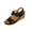 Black Sandals for Women, variant on Hopeusnice Sandals for Women Wedge Heel Breathable Soft Trendy Non-Slip Open Toe Sandals PU Materials Summer Shoes Women's Sandals Round Toe Outdoor Shoes Brown 43