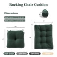 thumbnail image 3 of Galenzoov 22×17×5 inch Ultimate Comfort Rocking Chair Cushion Set - Luxurious Thick Memory Foam with Non-Slip Ties, Water-resistant Seat & Back Pillows for Indoor/Outdoor Rockers, Dark Green, 3 of 8