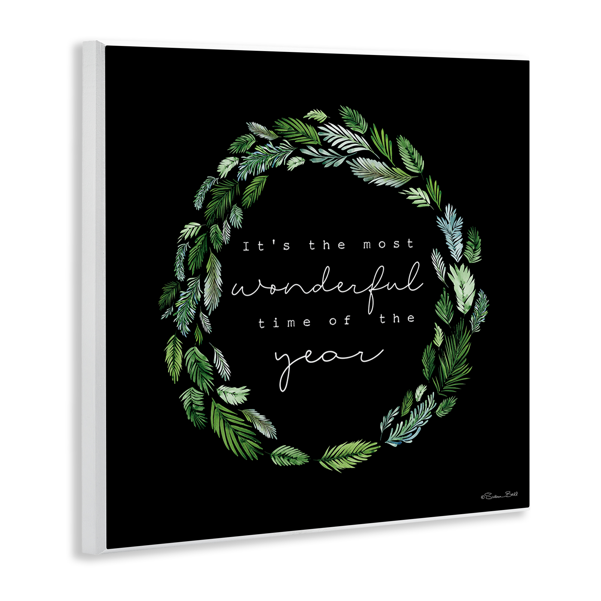 Stupell Industries Minimal Holiday Wreath Holiday Painting Unframed Art Prints Wall Art, 12 x 12