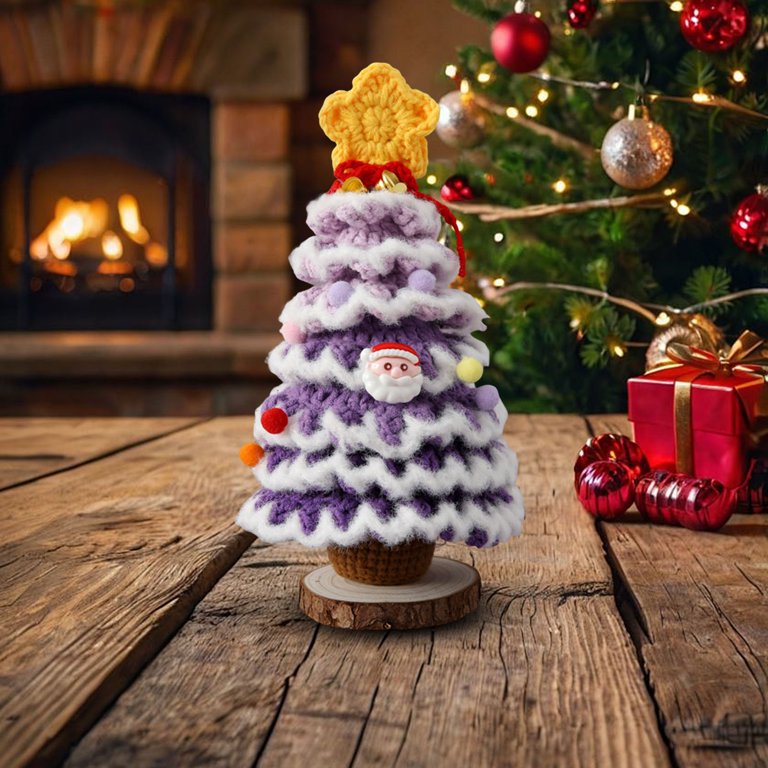 Farfi Handmade Crochet Christmas Tree Decoration Tabletop Knitted