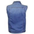 thumbnail image 4 of CS Men's Ripped Distressed Button Up Denim Jean Vest With Removable Hood (Red Hood,XL), 4 of 4