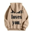thumbnail image 3 of Mens Hoodies Pullover 2025 Fall Winter Long Sleeve Jesus Loves You Christian Hoodie with Pockets Hooded Sweatshirt, 3 of 6