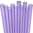 thumbnail image 1 of Fiesta First 10 Pajitas De Plástico Duro Reutilizables De Color Morado Extra Anchas Y Largas + Cepillo De Limpieza, Pajitas Grandes Y Gruesas Para Batidos, Té De Burbujas Boba, Morado, Apto Para Lavav, 1 of 2