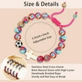 thumbnail image 3 of Softball Gifts for Team, Natural Stone Beaded Cross Bracelets Christian Religious Game Day Jewelry Gift for Girls Teens, 3 of 6