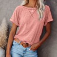 thumbnail image 5 of JWZUY Women's Casual Short Sleeve T Shirts Crewneck Raglan Tees Classic Summer Tunic Tops Soft Basic Shirts Pink-01 S, 5 of 9