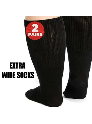 FORTIVO 2 Pairs Extra Wide Socks for Swollen Feet, Diabetic Socks