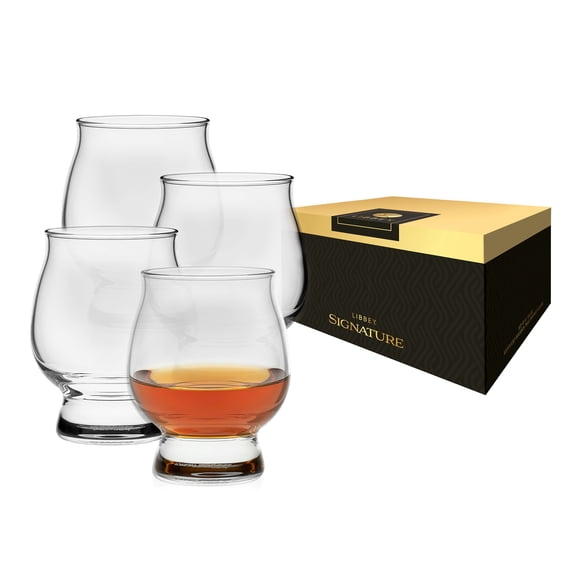 Libbey Signature Kentucky Bourbon Trail Whiskey Tasting Glasses, 8-Ounce, Set of 4, Made in USA, Laser Etched Logo, Stackable, Dishwasher Safe, Gift Box