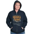 thumbnail image 3 of Indiana Raceway Midwest Car Race Unisex Fleece Graphic Zip Up Hoodie Brisco Brands 2X, 3 of 5