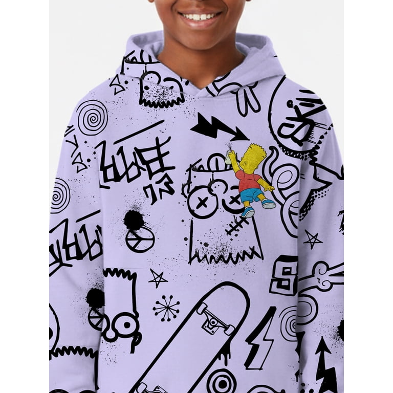 The Simpsons Boys Bart Graffiti Graphic Hoodie photo 2