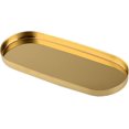 thumbnail image 1 of Mirror Gold Metal Decorative Tray, For Vanity Dresser Coffee Table Counter Bathroom Kitchen Desk Home Decor, Oval 3.7''x9'', 1 of 5