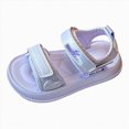 thumbnail image 3 of KPOPLK Toddler Girls Sandals Little Girl Summer Flat Sandal Baby Open Toe Outdoor Beach Holiday Dress Shoes(Purple,13.5), 3 of 9