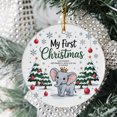 thumbnail image 2 of Cute Baby Elephant First Christmas Ornament 2025, Ornament Baby’s 1st Christmas Keepsake, Custom Name Text Birthday Christmas Ornament Gift for New Dad Mom Newborn, 2 of 5