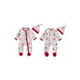 thumbnail image 2 of BemeyourBBs Newborn Baby Boy Girl 4th of July Outfit Patriot Independent Day Footed Romper with Hat Set Flag Firework Print Zip Up Long Sleeve Footie Jumpsuit Baby Spring Fall Summer Winter Clothes, 2 of 9