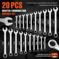thumbnail image 2 of Juego de llaves ValueMax Mechanics, 20 piezas, métricas y estándar, 2 of 7