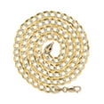 thumbnail image 5 of Nuragold 10k Real Yellow Gold Solid Cuban Curb Link 7mm Diamond Cut Pave Chain Bracelet (8"-9") Two Tone Italian Jewelry for Men, 5 of 10