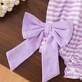 thumbnail image 7 of mgoYE Baby Halloween Outfit Girl Ruffle Romper Short Sleeve Jumpsuit Smocked Bubble Outfit with Bow(Purple,6-12 Months), 7 of 7