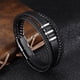 thumbnail image 2 of Pulsera de cuero negro para hombre - Regalo hombre 22,5cm brillar Electrónica, 2 of 4