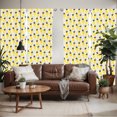 thumbnail image 2 of Ambesonne Exotic Window Curtains, Tropic Coastal Theme, Each 28" W x 63" L, Yellow Grey Black, 2 of 5