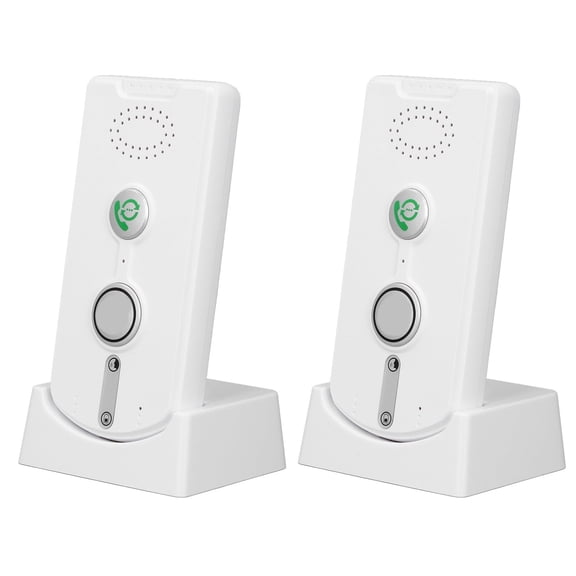 2-Way Voice Intercom Wireless Communication System Hands-Free Voice Activated Rechargeable Calling Unit 1000m 3280.8ft Range White 2 Pack-white