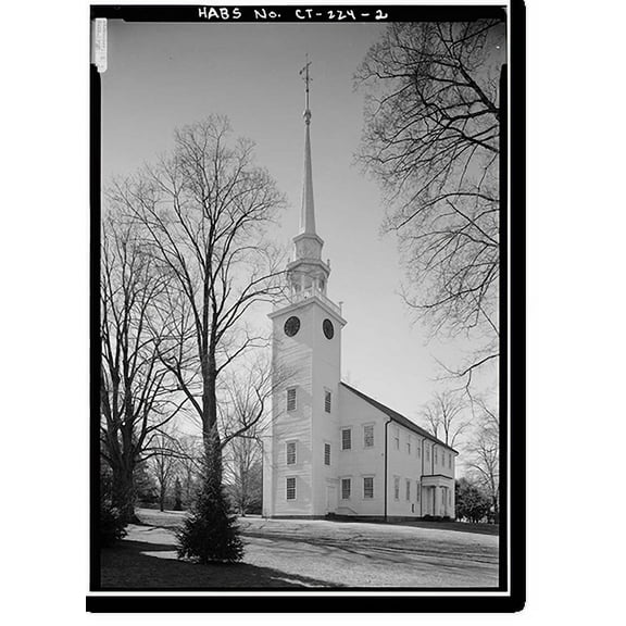 Historic Print, First Church of Christ (Congregational), Main Street, between School & Church Streets, Farmington, Hartford County, CT - 2, 16" x 20"